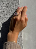 bague poison argent 925 pierre agate vue main